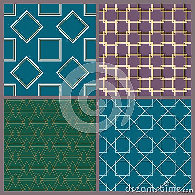 A set of geometric patterns Vector Illustration