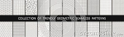 Set of geometric seamless patterns. Abstract geometric graphic design print pattern cubes. Patterns, backgrounds and wallpapers Stock Photo