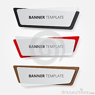 Set of geometric vector banners. Advertising Design shape. Vector label tag. Vector Illustration