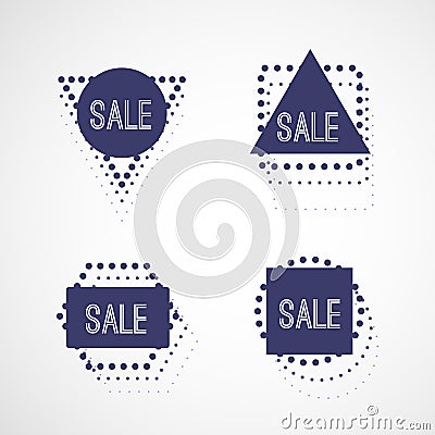 Set: geometric vector sales labels. Vector illustration, flat design Vector Illustration