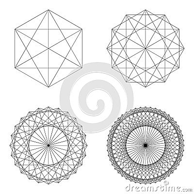 Set of geometrical elements and shapes. Vector Illustration