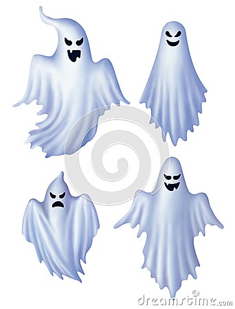Set of Ghosts Vector Illustration