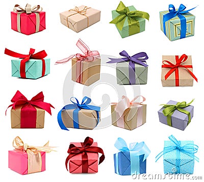 Set of gift boxes Stock Photo