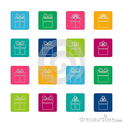 Set of gift boxes icons Vector Illustration