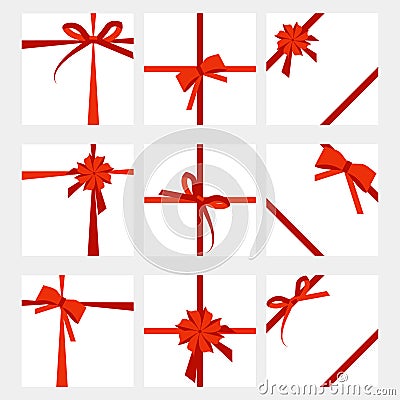 Set of gift card wide Vector Illustration