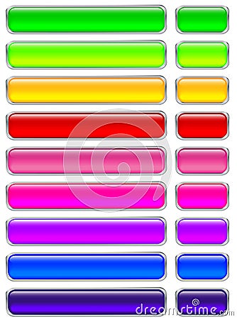 Set of glass buttons Vector Illustration