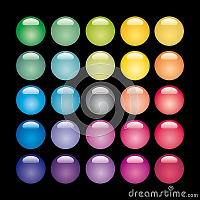 Set of glass buttons. Vector Illustration