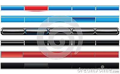 Set of glass buttons Vector Illustration