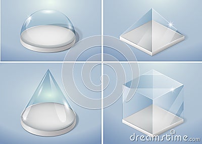 Set of glass shapes Stock Photo