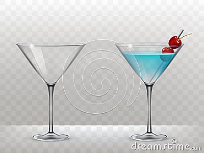 Set of glasses for alcohol Cartoon Illustration