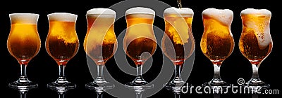 Set of Glasses of Beer Stock Photo