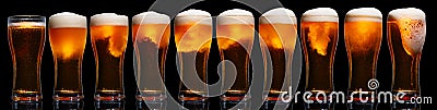 Set of Glasses of Beer Stock Photo