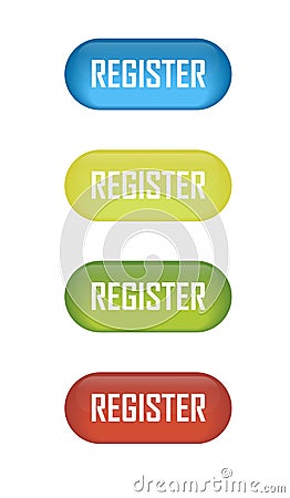 Set of glossy button register icons for your design Vector Illustration