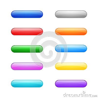 Set of glossy buttons. Vector. Vector Illustration