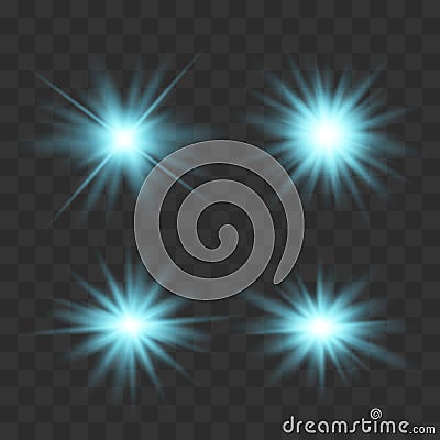 Set of glowing lights Vector Illustration