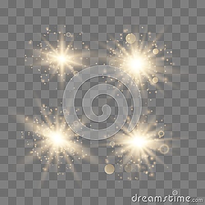 Set of glowing lights Vector Illustration