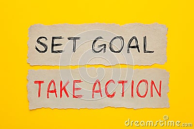 Set Goals Take Action Stock Photo