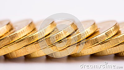 Set of gold coins isolate on a white background Stock Photo