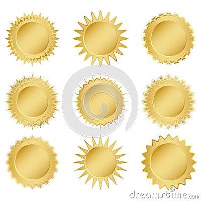 Set gold medals Vector Illustration