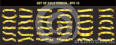 Set of gold ribbon Vector Illustration