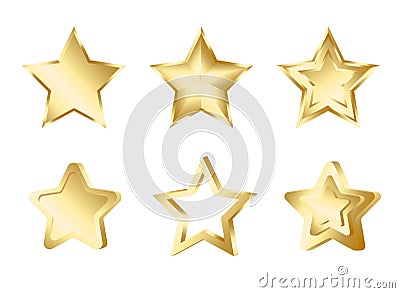 Set of gold stars i Vector Illustration