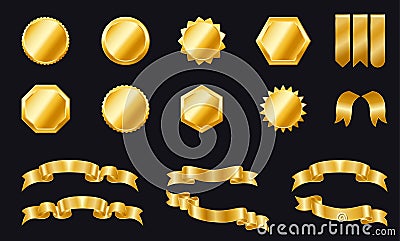 Luxury golden badges Vector Illustration