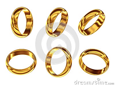 Set of golden ring Stock Photo