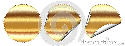 Set of golden sticker Stock Photo