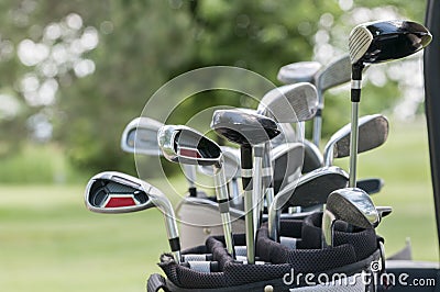 A set of golf clubs Stock Photo