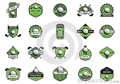 Set of golf labels. Vector illustration decorative background design Cartoon Illustration