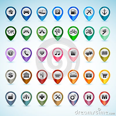 Set of GPS icons Vector Illustration