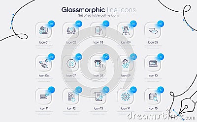 Set of Gps, Support consultant and Dots message line icons for web app. Pictogram icon. Vector Vector Illustration