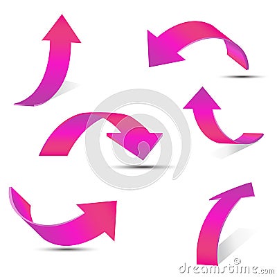 Set of gradient arrows stickers Stock Photo