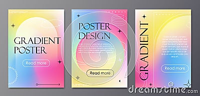 Set of gradinet posters Vector Illustration