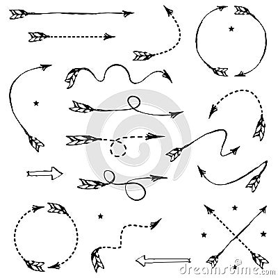 Set of graphic arrows for your design Stock Photo
