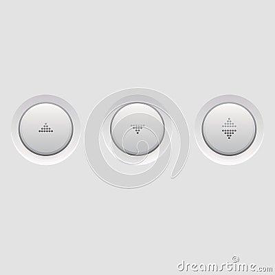 Set of gray computer buttons, volume up and down icon Vector Illustration