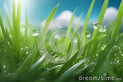 Set of green grass and white flower. Sunlight. Set of vectors. Background. Wallpaper. Vector Illustration
