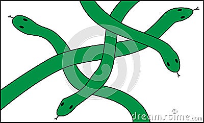 Intertwining snakes vector illustration Cartoon Illustration