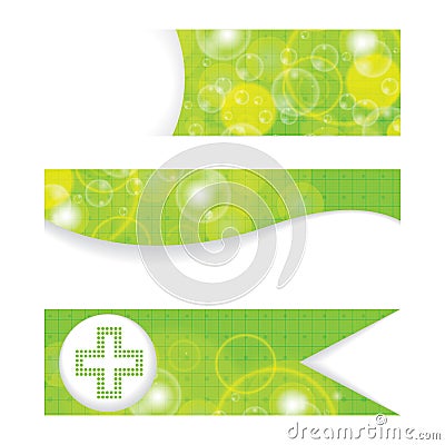 Set of green medical banners Vector Illustration