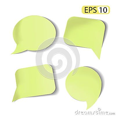 Set of green Stick Speech Bubbles Vector Illustration