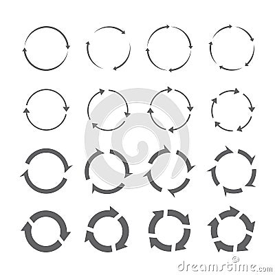 Set of grey circle arrows Stock Photo