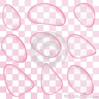 Set, group, collection clear water drops or condensation on transparent background. Vector illustration Vector Illustration