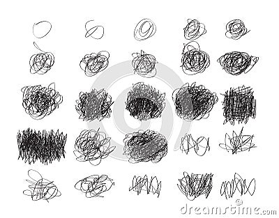 Set of Grunge Hand drawn scribble circles, vector logo design elements Circle Stains, vector illustration Vector Illustration