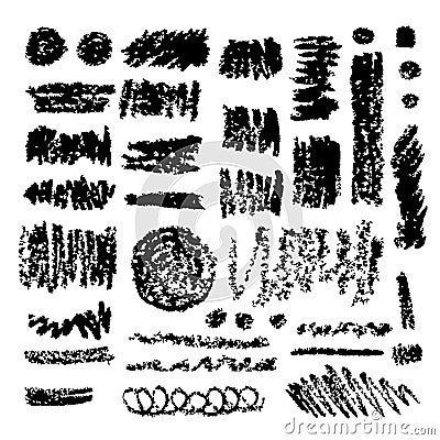 Set of grunge ink and charcoal textures. Vector design elements collection. Hand drawn ink backdrops. Vector Illustration