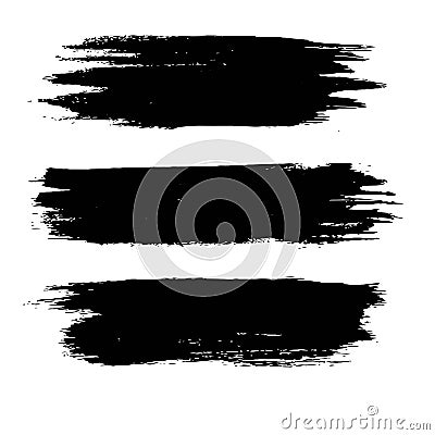 Set of grunge shapes in black on isolated white Stock Photo