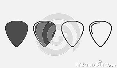 Set of guitar pick icon isolated on white background. Vector illustration Vector Illustration