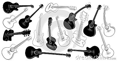 Set of guitars. Vector Illustration