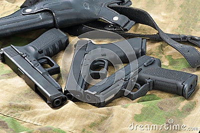 Set of guns Stock Photo