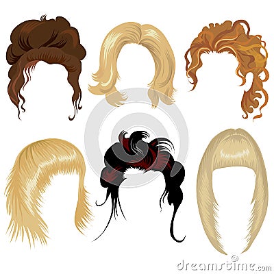 Set of hair styling Vector Illustration