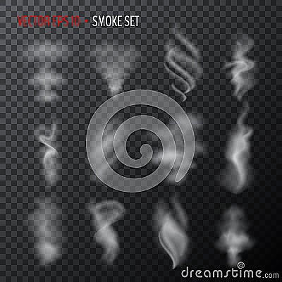 White smoke elements Vector Illustration